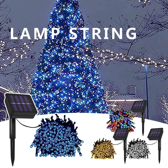 ufehgfjh 164 ft 500-LED Solar String Lights Outdoor Waterproof Commercial-Grade Multi-Mode Party Lighting Warm White Festive Patio Tree Energy-Saving Decorative Solar String Lights outdoor lights