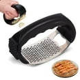 thumbnail image 1 of ufehgfjh 2024 Upgrade Stainless Steel Garlic Presser Garlic Press Rocker Garlic Mincer Garlic Crusher With Peeler And Cleaning Brush Stainless Steel Garlic Mincer Savings, 1 of 2