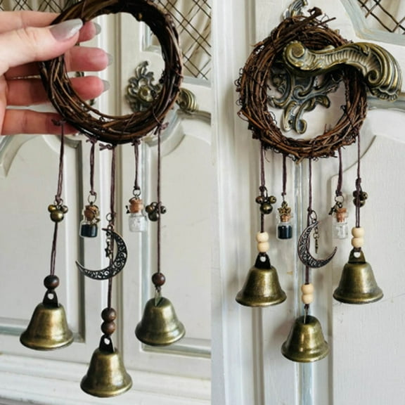 ufehgfjh Holiday Decorations,2023 Halloween Witch Bells Pendants,Rattan Wind Chimes Witches Pray Crystal Wind Chimes Home Decoration
