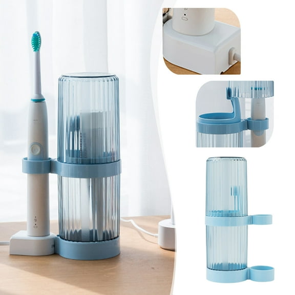 ufehgfjh,Toothbrush Stand With ToothBrush Cups/Cover,Toothpaste Stand Storage Organizer Stand,For Electric Toothbrushes,Toothpaste To