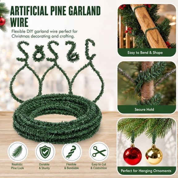 ufehgfjh Christmas Decoration Needle Strip Flexible Artificial Pine for Mantel Doorway Tree Holiday Craft