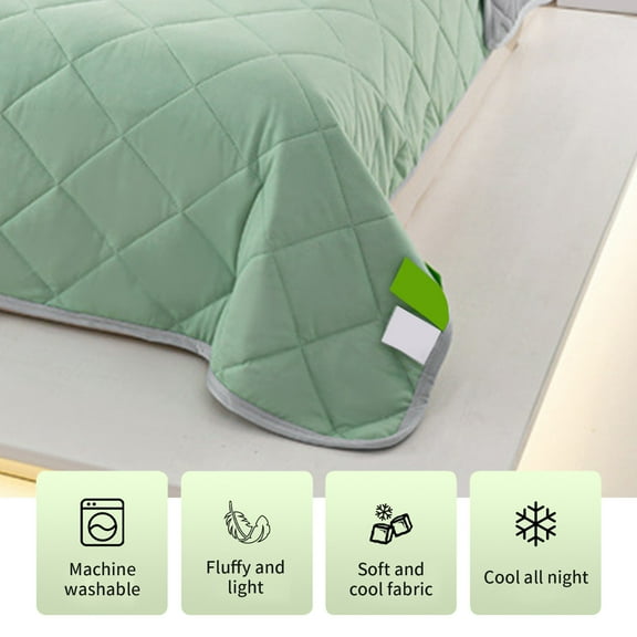 ufehgfjh Cool Feeling Silk Fiber Summer Comforter Summer Cooler Gift Comforter Conditioner Comforter Solid Color
