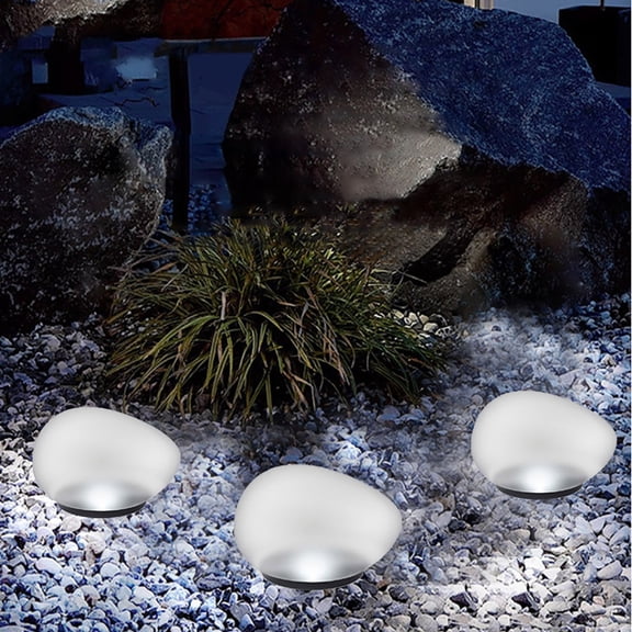ufehgfjh Decorative Pebble Solar Ground Light Stone-Shaped Waterproof LED In-Ground Lawn Lamp Natural-Look Pathway Accent For Garden Patio Yard Landscape Lighting Weatherproof solar pebble light