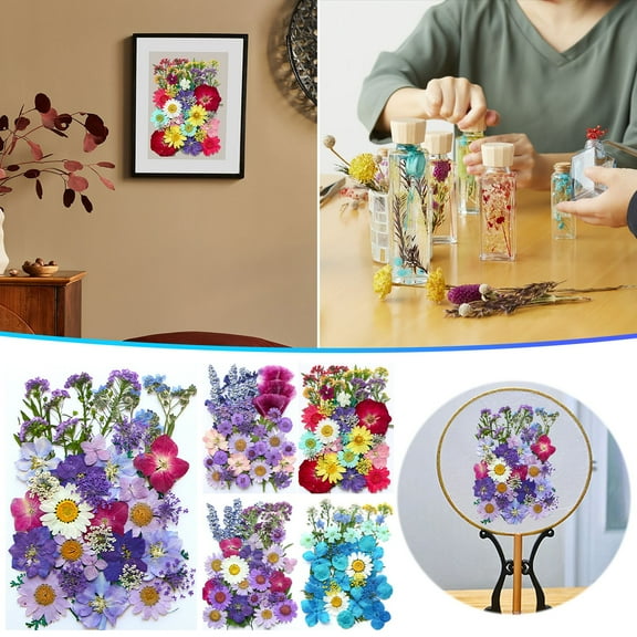 ufehgfjh Dried and Embossed Flowers for Resin Kit Candles and Crafts