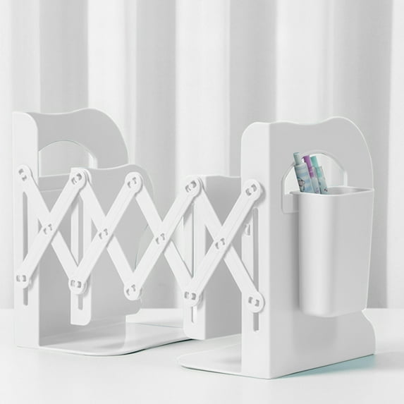 ufehgfjh Foldable Adjustable Bookend - Space-Saving Desktop Organizer for Books & Magazines (17.5x13.5cm, Blue Plastic) Desktop Book Holders Book End Plates Foldable Book Stand Simples Book Shelf