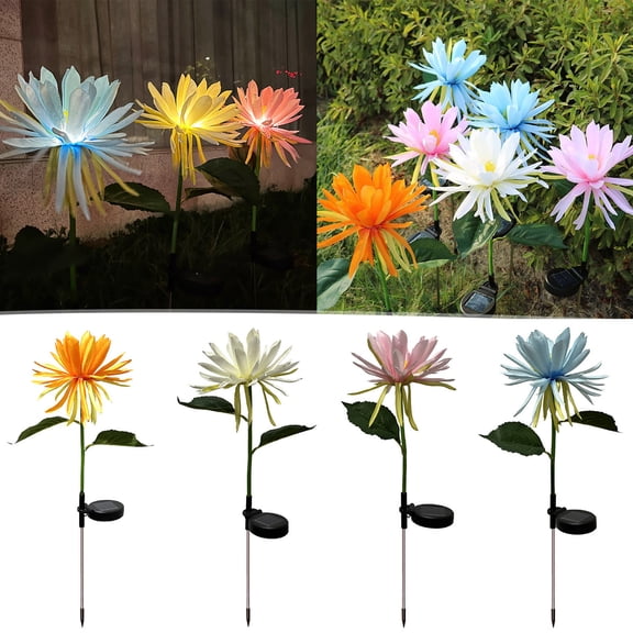 ufehgfjh Gifts Solar Epiphyllum LED Flower Stake Light Outdoor Courtyard Decorative Ground Insert Bloom Simulation Landscape Lamp Waterproof Garden Accent Lighting Solar Flower Lamp