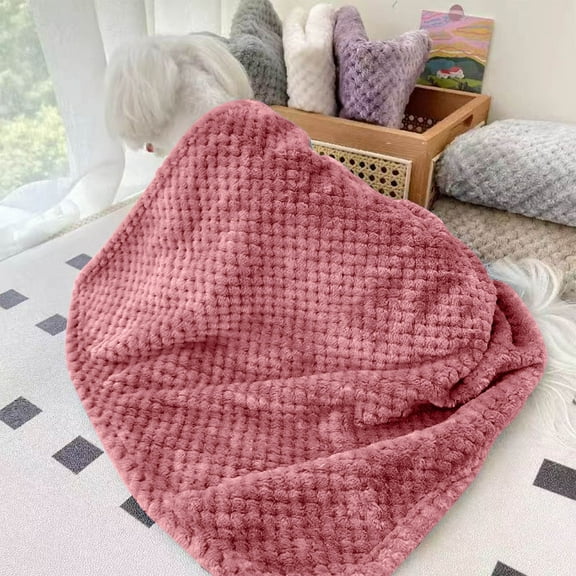 ufehgfjh Gifts for Her Flannel Blanket Solid Color Multifunctional Cover Blanket Free Shipping