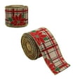 thumbnail image 1 of ufehgfjh Holiday Saving Christmas Wired Ribbon Snowman Santa Claus Xmas Tree Truck Ribbon Plaids Xmas Decorative Gift Wrapping Ribbon for DIY Crafts Wreath Bow, 1 of 3