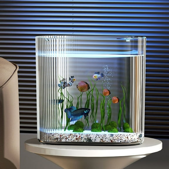 ufehgfjh Home Transparent Office Fish Tank Living Room Household Small Floor-standing Vase TV Cabinet Water Turtle Breeding Box