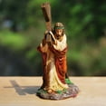 thumbnail image 1 of ufehgfjh Jesusee Carrying Crosses Statue Resin Ornaments Religious Catholic Figurines Christ Home Table Decoration Free Shipping, 1 of 7