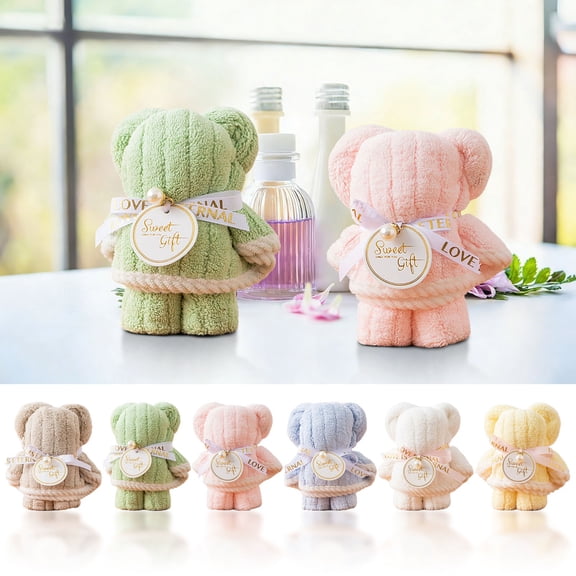 ufehgfjh Kitchen Towel Cute Kitchen Towels Cute Bear-shaped Towel Gifts 50x25cm Soft Thick Absorbent for Bathroom and Beach and Gym