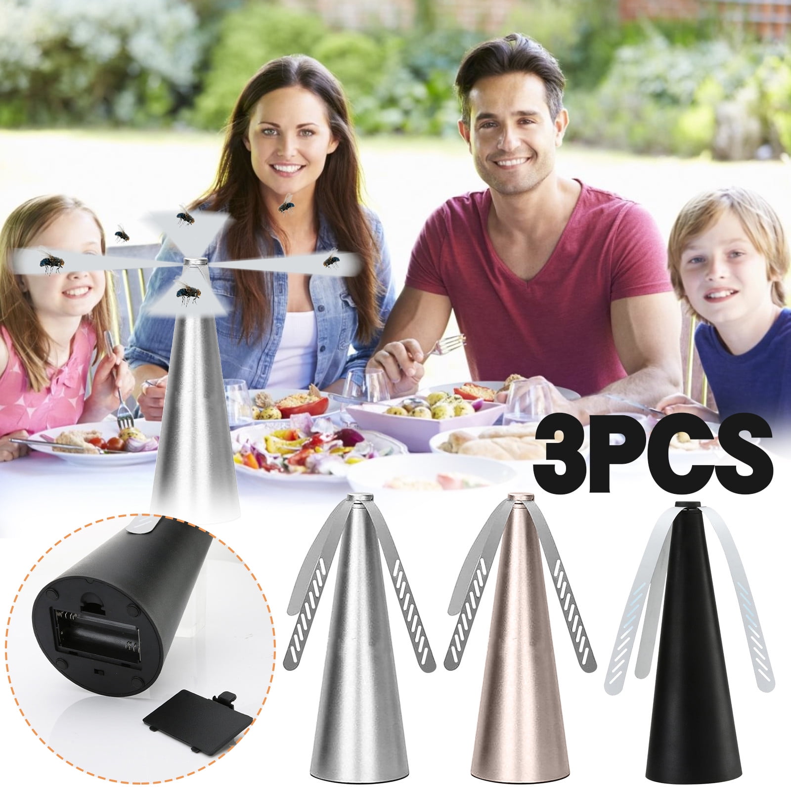 ufehgfjh Multi-Function Quiet Fly Catcher Fan USB Battery-Powered Indoor Automatic Insect Repellent Fan Silent Operation Tabletop Pest Control For Home Kitchen dining areas
