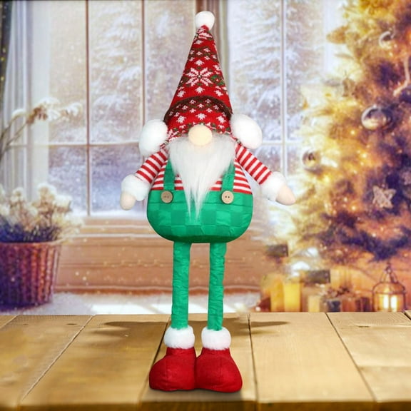 ufehgfjh My Order Christmas Doll Christmas Dwarf Faceless Old Man Doll Telescopic Display Window Scene Decoration