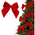 thumbnail image 1 of ufehgfjh Online Shopping 12 Of Velvet Bows for Christmas Tree Decoration Flower Garlands Flower Garlands Velvet Bows, 1 of 5