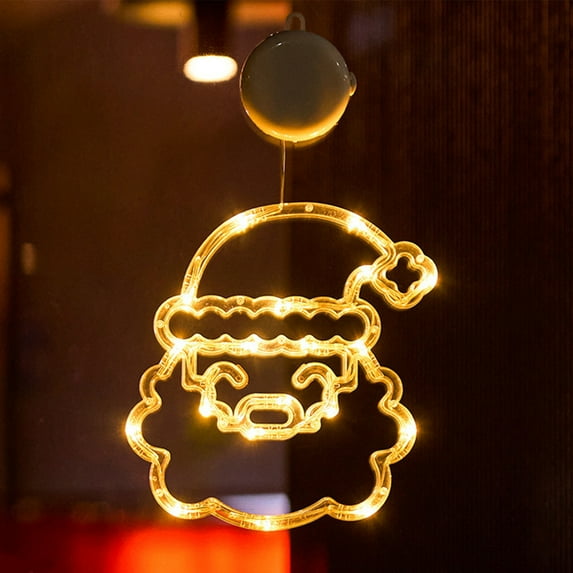 ufehgfjh Online Shopping Christmas LED Light Decoration with Suction Cup Hook Christmas Tree Snowflake Snowman Battery Powered Indoor Bedroom Window Display Holiday Lights Warm White