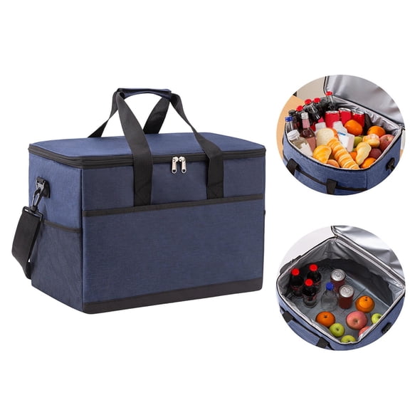 ufehgfjh Picnic Bag Insulated Lunch Bag with High-Density Insulation Layer Large Capacity Double-Layered Compartments Detachable Shoulder Strap Waterproof Outdoor Cooler Bag