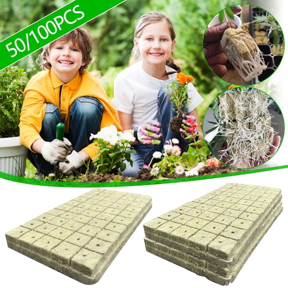 ufehgfjh Soilless Seedling Grow Matrix Hydroponic Wool Plug Blocks Fruit And Vegetable Sowing Substrate Square Cultivation Media For Seed Starting Propagation Nursery Supplies