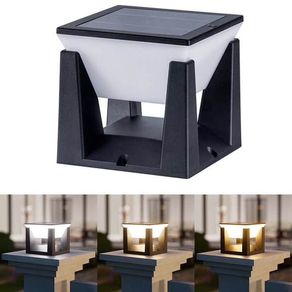 ufehgfjh Solar Column Post Light Outdoor Modern Waterproof Courtyard Pillar Lamp Solar-Powered Villa Gate Wall Column Headlight Decorative Garden Post Cap Light For Entryway Pathway Lighting