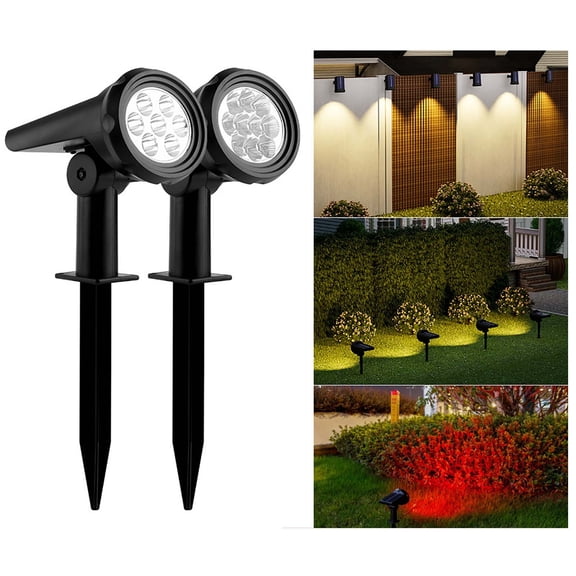 ufehgfjh Solar Spotlight Outdoor Waterproof Floor Mounted Garden Spotlights Adjustable Warm Light Multi-Level Waterproof LED Tree Accent Landscape Lighting For Yard