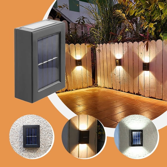ufehgfjh Solar Up-and-Down Wall Wash Light Outdoor Waterproof Motion Sensor Garden Sconce Energy-Saving LED Porch Pathway Lamp For Yard Patio Driveway Security Landscape lighting solar wall light