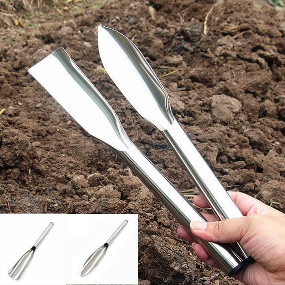 ufehgfjh Stainless Steel Pointed Garden Shovel Handheld Digging Trowel For Planting Weeding Transplanting Durable Garlic Shovel For Home Garden Soil Work