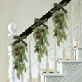 thumbnail image 1 of ufehgfjh Tax Free Weekend Christmas Teardrop Swags Christmas Teardrop Swag Garlands Winter Rustic Needles Swag with Cones Velvet Bow Artificial Christmas Hanging Garla, 1 of 5