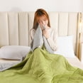 thumbnail image 1 of ufehgfjh Today Discount -friendly Plain Printed Cool Silk Summer Quilt Breathable Lightweight AirConditioning Companion for Sweet Summer Nights, 1 of 5