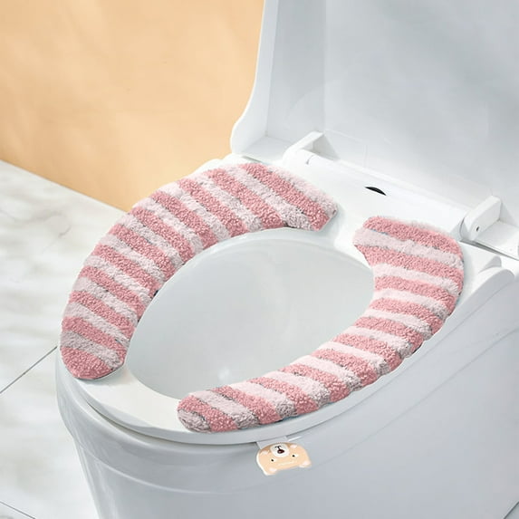 ufehgfjh Toilet Seat Cushion Fall and Winter Thickened Thermal Insulation Toilet Seat Paste Paste Type Toilet Seat Universal Toilet Seat Set Of Two Piece