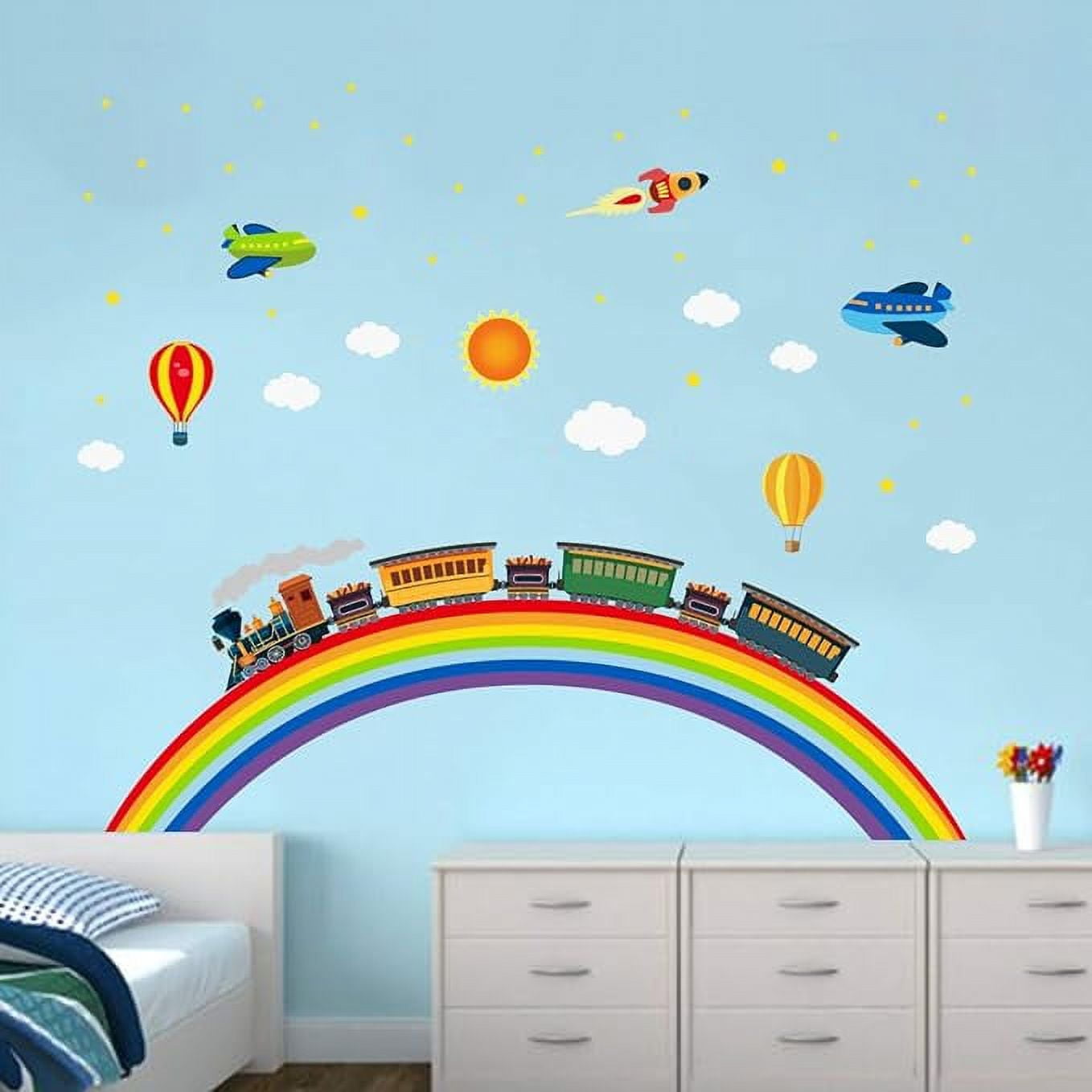 Removable Cartoon Robot Wall Stickers - DIY Vinyl Decals For Kids Bedroom & Playroom