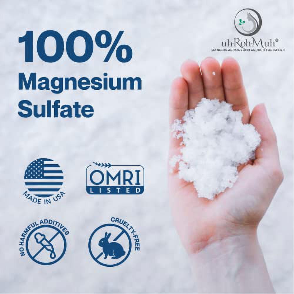uh*Roh*Muh Natural Epsom Salt Bulk | 1 Gallon Pure Magnesium Sulfate from USA | OMRI Listed for Agriculture Use and Animal Feed | Epsom Salt Bath Soak for Skincare and Plants (Net
