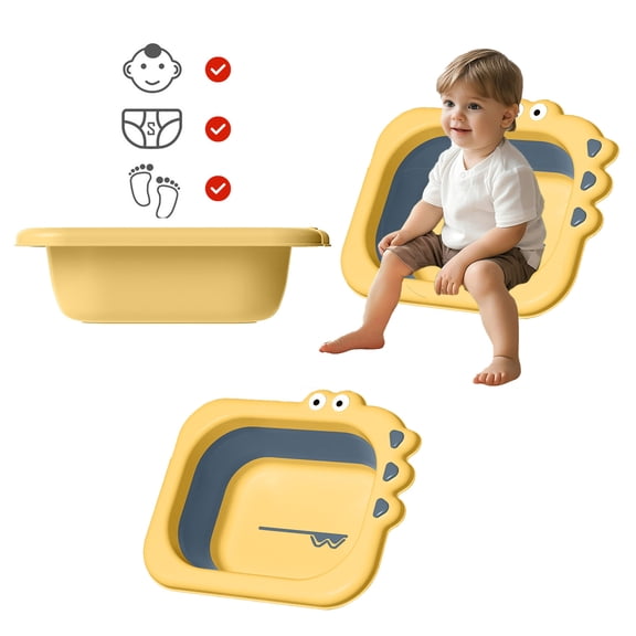 uhnmk Collapsible Wash Basin Portable Baby Bottle Wash Basin Cute Cartoon toddler Wash Tub Small Wash Basin for Travel Camping