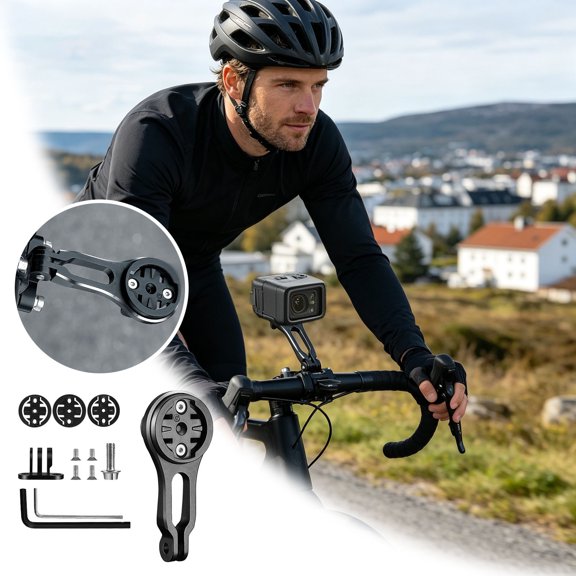 uhnmk Computer and Front Light Mount Integrated Handlebar Lightweight Alloy Bracket for Cyclometers