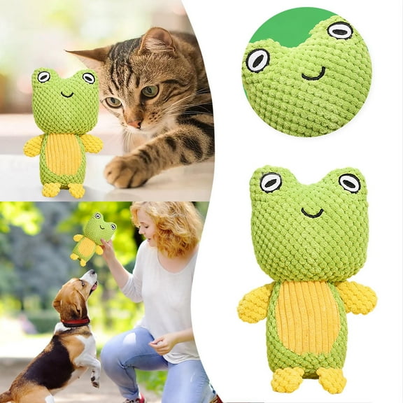 uhnmk Dog toy Frog toy Dog Squeak with Ringing Paper toy Animal Dog Chew toy Pet Interactive toy Suitable for Puppies Small Dogs Medium Dogs