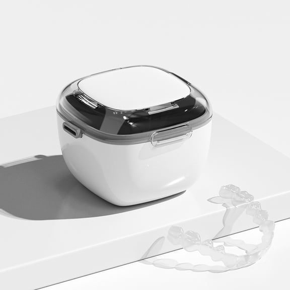 uhnmk Double Layer Braces Storage Container Teeth Retainer Storage Container with Lid for Daily Travel