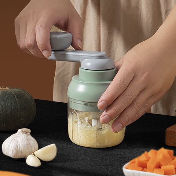 uhnmk Manual Garlic Chopper Mini Portable Veggie Cutter 100ML Nut Grinder Onion Mincer Baby Food Processor Suitable for Fruit Meat Potato Etc