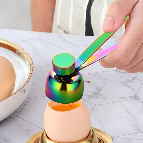 uhnmk Egg Opener Egg Cover Cutter with Stainless Steel Egg Opener Cutter Clean Egg Opener Cookie Kitchen tool for Removing Soft Or Hard Boiled Egg