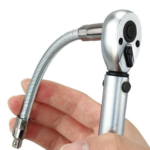 uhnmk Universal Wr Ench Socket Bendable Flexible Shaft Universal Ra Tchet Wr Ench Extension Rods Set Flexible Spring Steel Bit Adapters for El Ectric Drill 1/4 3/8 1/2 Sizes