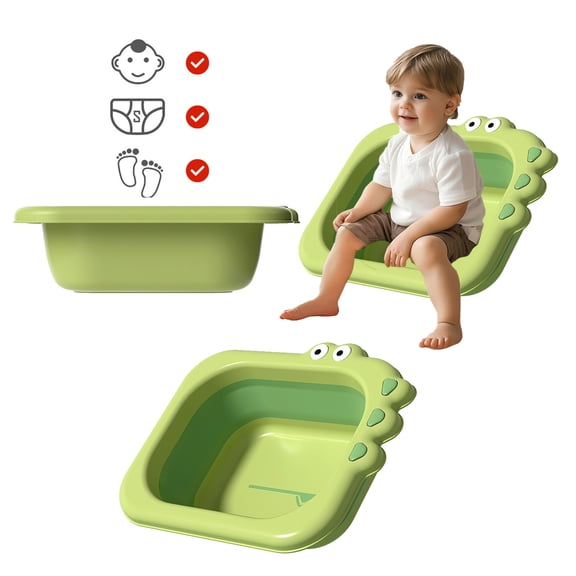 uhnmki Collapsible Wash Basin Portable Baby Bottle Wash Basin Cute Cartoon Toddler Wash Tub Small Wash Basin for Travel Camping