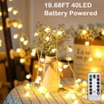 thumbnail image 1 of uhomepro 19.68ft 40LEDs Globe Christmas String Lights Starry Fairy Lights, Battery Operated Ball String Lights for Outdoor Indoor Bedroom, Garden, Patio, Wedding, Christmas Tree, Warm White, 1 of 10