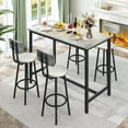 thumbnail image 1 of UHOMEPRO 5 Pieces Dining Table Set, Bar Table and Chairs Set, Counter Height Dining Table with 4 Velvet Chairs, Compact Kitchen Table Set for Home Breakfast Nook, Gray, 1 of 8