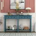 thumbnail image 1 of uhomepro 58" Upgrade Console Table Buffet Cabinet Sideboard Sofa Table with 2 Storage Drawers, Bottom Shelf, Sideboard Buffet Storage Cabinet Console Tables for Entryway, Antique Blue, Q15490, 1 of 12
