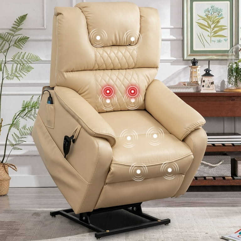uhomepro Large Massage Recliner Chair, PU Leather Electric Heated Power  Lift Recliner Chairs for Adults Oversize, Recliner Sofa 400 lb Capacity  with 5