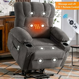 Aukfa Electric Power Lift Recliner Chair with Massage and Heat USB Ports 2 Side Pockets Cup Holders for Elderly Blue Walmart