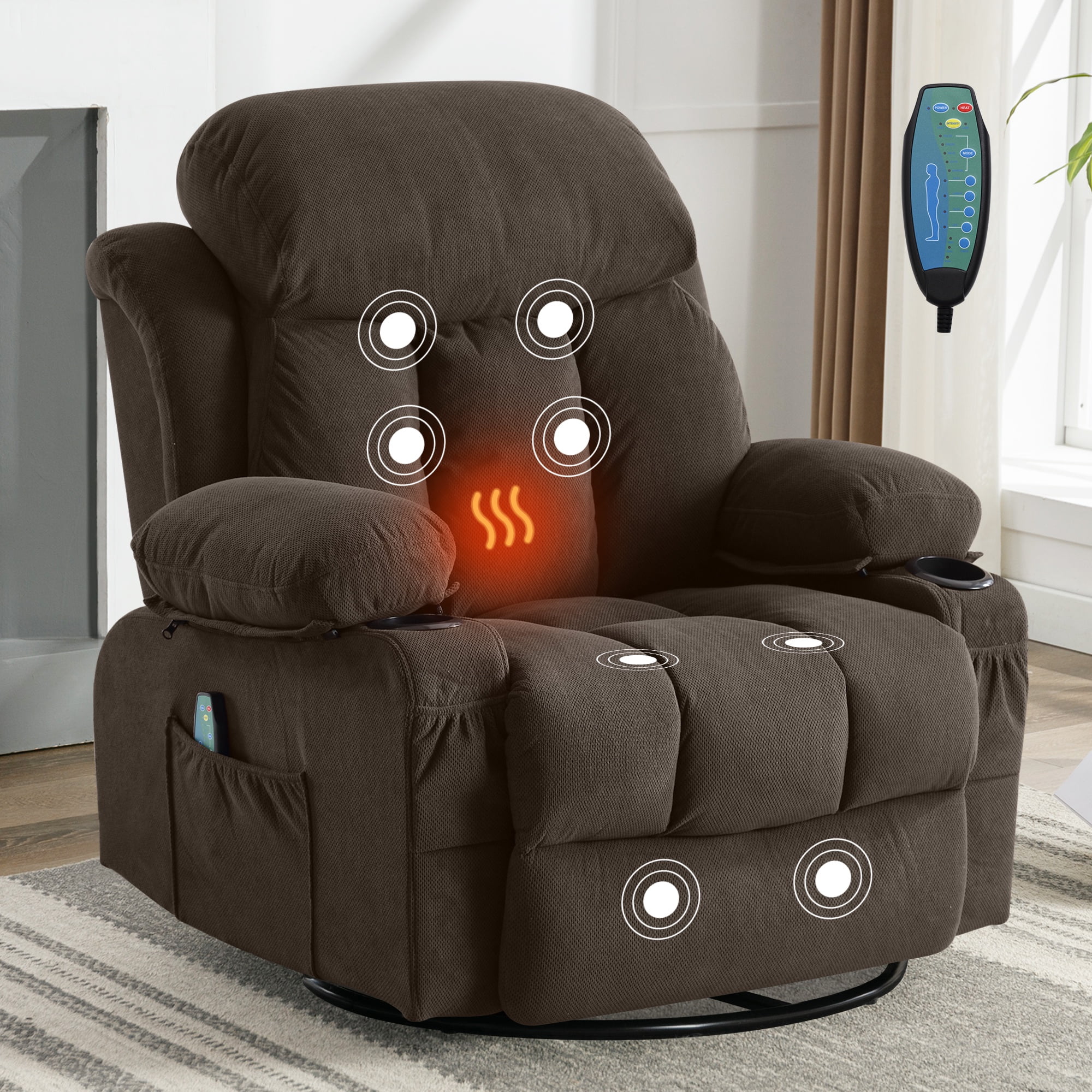 Rocker recliner chair with cup holder hotsell