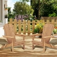 thumbnail image 1 of uhomepro Outdoor Adirondack Chairs Set of 2, Folding Fire Pit Chair, Weather Resistant Patio Lawn Chair for Outside Deck Garden Backyard Balcony, Wood, 1 of 13