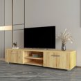 thumbnail image 1 of uhomepro Rustic TV Stand, Farmhouse Modern TV Stand for TV's up to 70", Television Stand Console Table for Living Room, Universal TV Stand with Storage, Farmhouse Decor, Oak, 1 of 13