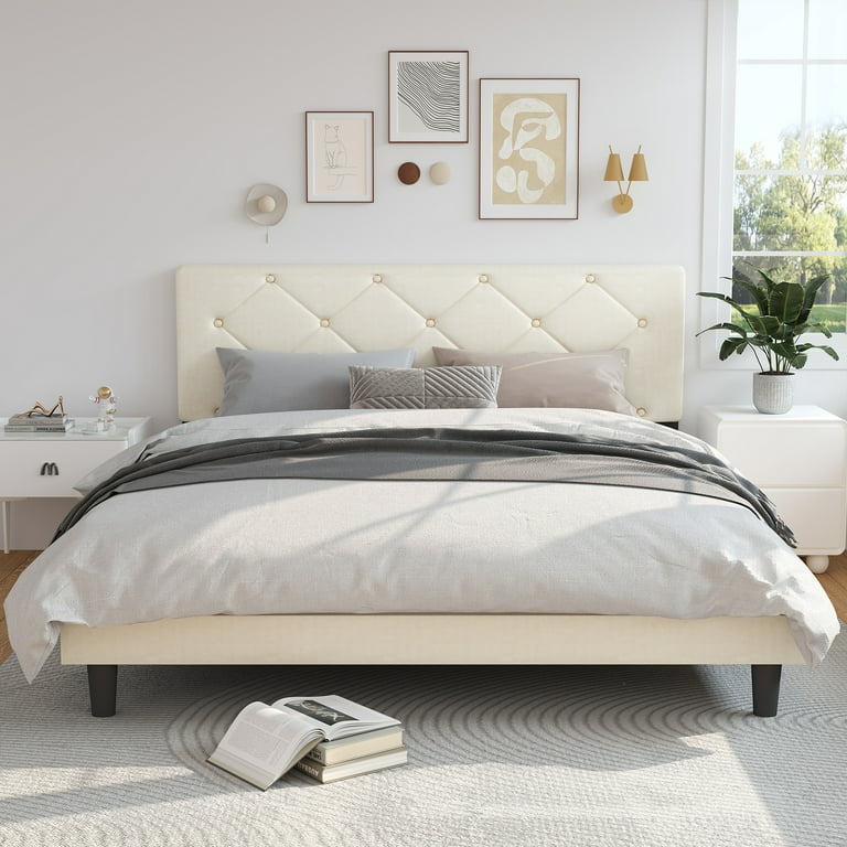 Cream leather headboard deals