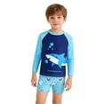 thumbnail image 1 of uikmnh 2 Piece Boys' Summer Rash Guard Set Long Sleeve Tree Print Swimwear Size:4-5 Years, 1 of 9