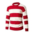 thumbnail image 1 of uikmnh Autumn and Winter New Men's Round Neck Sweater Striped Casual Knitted Bottom Top, 1 of 2