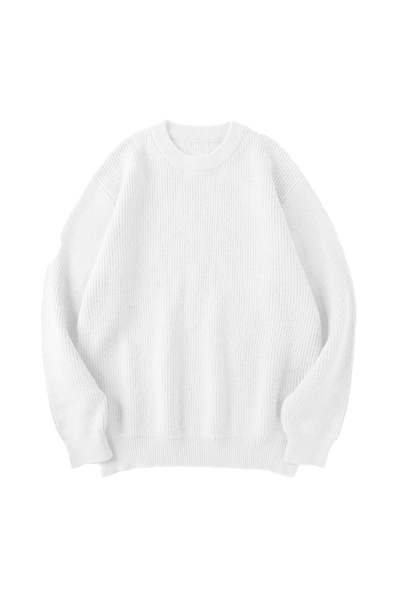 Autumn and Winter New Men's Sweater Round Neck Pullover Solid Color Casual Fashion Knit Sweater